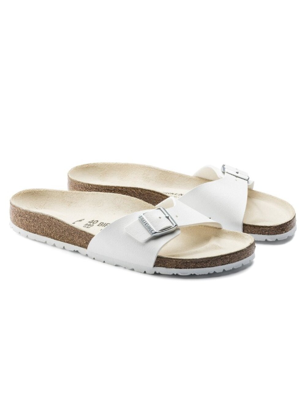 Birkenstock Madrid sandals in women's size 40 white